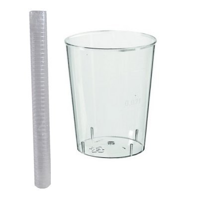 Klein luister Elektropositief Shot- Borrelglas Plastic 4 cl. 50 Stuks.* - Horecagroothandel Scheerder